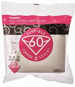 Hario V60 Paper Coffee Filters, Size 03, White, Untabbed