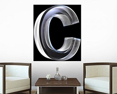 Wallmonkeys Letter C Glass Wall Mural Peel And Stick Graphic (30 In H X 30 In W) Wm166351
