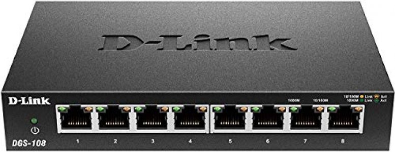 D-Link 8 Port Gigabit Unmanaged Metal Desktop Switch (Dgs-108)