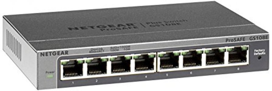 Netgear 8-Port Gigabit Smart Managed Plus Switch, Prosafe Lifetime Protection (Gs108Ev3)