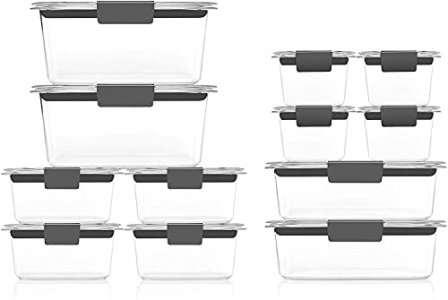 Rubbermaid Brilliance Storage 24-Piece Plastic Lids | Bpa Free, Leak Proof Food Container, Clear