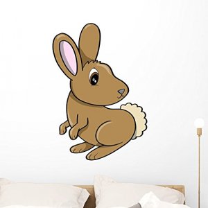 Wallmonkeys Wm70555 Cute Little Baby Rabbit Wall Decal Peel And Stick Graphic (36 In H X 28 In W)