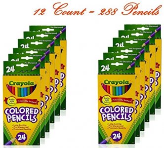 Crayola 4 Pack Full Size Crayons Party Favors Bundle of 12 4 Packs  (Contains Blue, Red, Green, Yellow) 