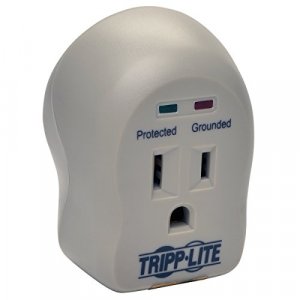 Tripp Lite 1 Outlet Portable Surge Protector/Suppressor Wall Mount Direct Plug-In & 5K Insurance (Spikecube)