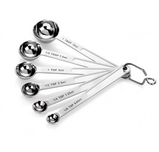 Stainless Steel Measuring Spoons - Set of 4 Premium Metal Spoons - Strong  and Durable - Engraved with Metric and Imperial / US Sizes Including