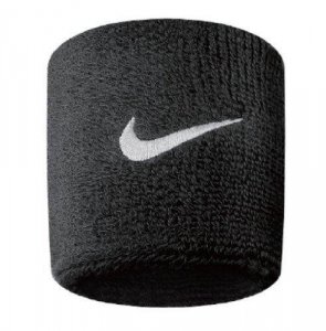 Nike Swoosh Wristbands (Black/White, Osfm)