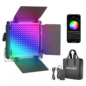 Neewer 660 PRO RGB Led Video Light with APP Control, 50W Video Lighting 360 Full Color, CRI 97+ with Barndoor/U Bracket for Gaming, Streaming, YouTu