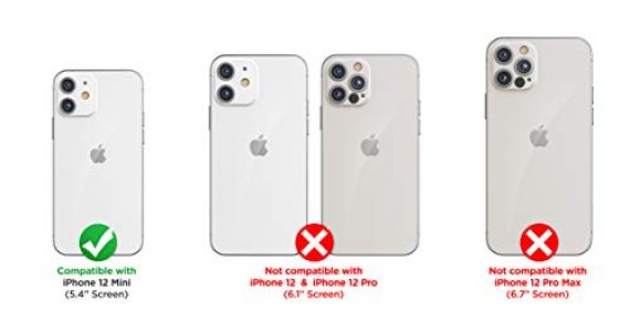 Encased DuraClip Series Designed for iPhone 12 Mini Belt Clip Case Slim Cover with Holster - Black