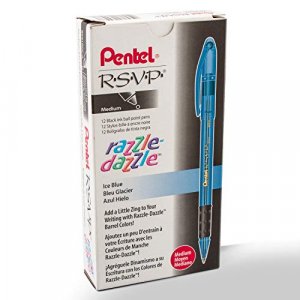 Pentel R.S.V.P. RT New Retractable Ballpoint Pen Medium Line Black Ink 2  Pack (BK93BP2A) 