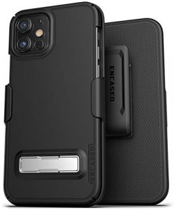 Encased Slimline Series Belt Clip Case with Kickstand Compatible with iPhone 12 Mini Ultra Thin Cover with Holster
