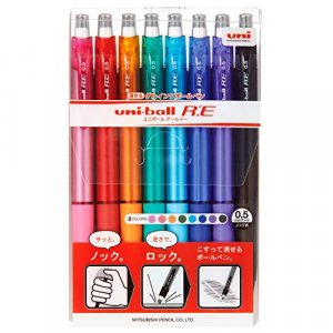 Uni-Ball UM-153 Signo Gel Ink Ballpoint Pen Value Set, White & Blue Black,  Bold 1.0 mm, 2 Pens Each - Total 4 Pack (Japan Import)