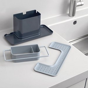 Joseph Joseph 85070 Sink Caddy Kitchen Sink Organizer Sponge Holder Dishwasher-Safe, Large, Gray