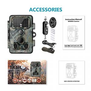 Neewer Trail Game Camera 16MP 1080P HD Digital Waterproof Hunting Scouting Cam 120 Degree Wide Angle Lens with 0.3s Trigger Speed Motion Activated Ni