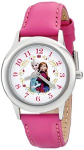 Disney Girls' Anna & Elsa Stainless Steel Pink Tween Watch