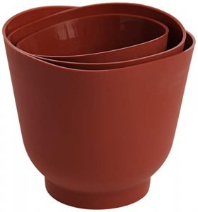 Norpro 3 Piece Silicone Bowl Set, Red