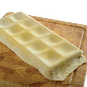 Cucina Pro Ravioli Mold with Extra Large 1 3/4 inch Squares- Authentic Ravioli Tray and Press Makes 10 Italian Raviolis at A Time