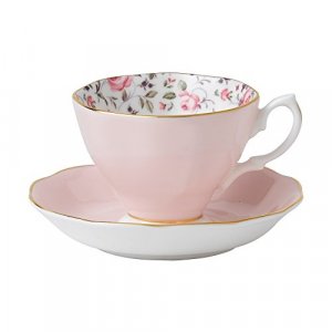 Royal Albert Rose Confetti Formal Vintage Boxed Teacup And Saucer Set