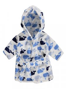 Luvable Friends Plush Bath Robe, Whale, 0-9 Months
