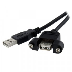 Startech Panel Mount Usb Cable A To A F/M - 1 Ft (Usbpnlafam1)