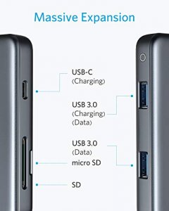 Anker Usb C Hub 5-In-1 Usb C Adapter With 60W Power Delivery Microsd And Sd Card Reader 2 Usb 3.0 Ports For Macbook Pro Chromebook Xps And More
