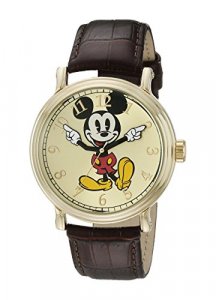 Disney Men'S W001848 Mickey Mouse Analog Display Analog Quartz Brown Watch
