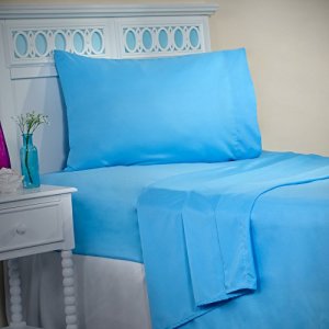 Bedford Home Series 1200 3 Piece Twin X-Large Sheet Set, Blue