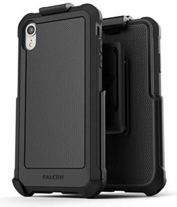 Encased Heavy Duty Belt Clip Case Designed For Iphone Xr - Military Spec Protection With Holster And Tempered Glass Screen Protector (Black)