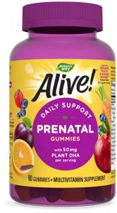 Nature'S Way Alive! Prenatal Gummy Multivitamin With Dha, Fruit And Veggie Blend, 90 Gummies