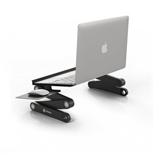 Pwr+ Laptop Table Stand Adjustable Riser: Portable With Mouse Pad Fully Ergonomic Mount