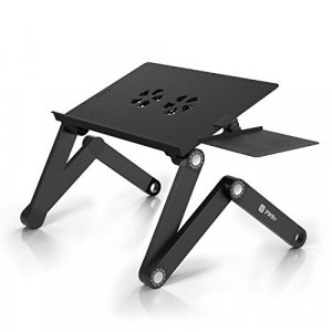 Pwr+ Laptop Table Stand Adjustable Riser: Portable With Mouse Pad Fully Ergonomic Mount