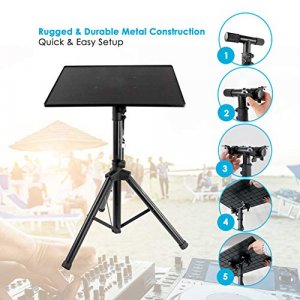 Pyle Laptop Projector Stand Tripod Height Adjustable 28'' To 46'' For Dj Presentations Computer