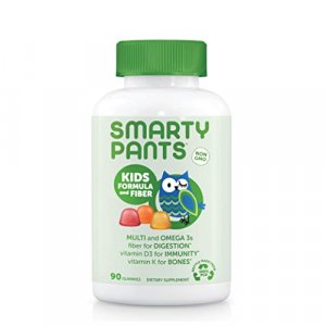 Smartypants Kids Formula & Fiber Daily Gummy Multivitamin:D3, & Zinc For Immunity,Omega 3 Fish Oil (Dha),B6,Methyl B12,120 Count (30 Day Supply)