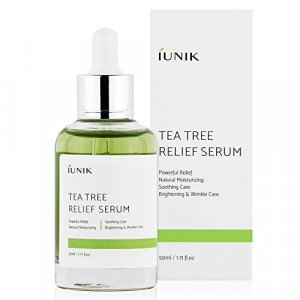 iUNIK Tea tree Relief Natural Facial Serum 1.71 Fl Oz, - Acne Treatment Serum Ampoule Clear Skin Face Serum for Acne, Breakout, Pimple - Tea Tree 67%