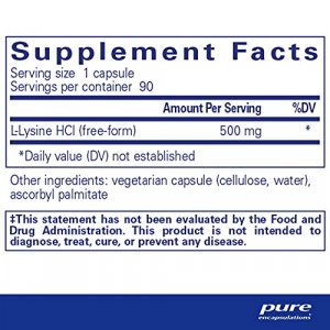 Pure Encapsulations - L-Lysine - Hypoallergenic Supplement Helps Maintain Healthy Arginine Levels And Immune Function* - 90 Capsules