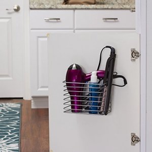 Household Essentials 1227-1 Medium Basket Door Mount Cabinet Organizer | Mounts To Solid Cabinet Doors Or Walls