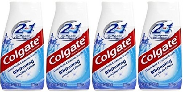 Colgate 2-In-1 Whitening With Stain Lifters Toothpaste 4.60 Oz (4 Packs)