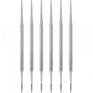 6 Packs Ingrown Toenail File Double Sided Toenail Lifter One Side Flat and One Side Curved Stainless Steel Toenail Pedicure Tools