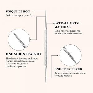 6 Packs Ingrown Toenail File Double Sided Toenail Lifter One Side Flat and One Side Curved Stainless Steel Toenail Pedicure Tools