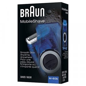 Braun Pocket Mobile Electric Foil Shaver For Men, Washable, Transparent Blue