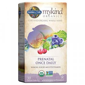 Garden Of Life Organic Prenatal Multivitamin Supplement With Folate - Mykind Prenatal Once Daily Whole Food Vitamin, Vegan, 30 Tablets
