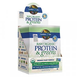Garden Of Life Greens And Protein Powder - Organic Raw Protein And Greens With Probiotics/Enzymes, Vegan, Gluten-Free, Vanilla, 10 Count Tray