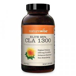 Naturewise Elite Cla 1300 Maximum Potency | 95% Cla Safflower Oil Health Supplements | Natural Fat Burner Improve Body Composition | Non-Stimulating