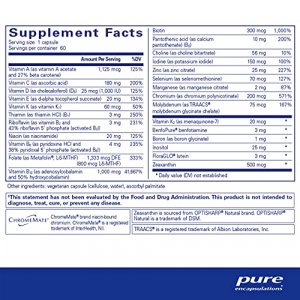 Pure Encapsulations - Puregenomics Multivitamin - Hypoallergenic Multivitamin/Mineral Complex - 60 Capsules