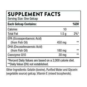 Thorne Research - Omega-3 W/ Coq10 - Omega-3 Fatty Acids Supplement With Coq10 - Epa And Dha - 90 Gelcaps