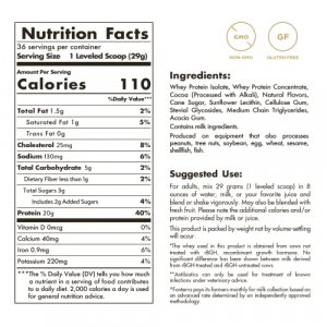 Solgar Whey To Go Protein Powder - Natural Chocolate Flavor - 41 Oz