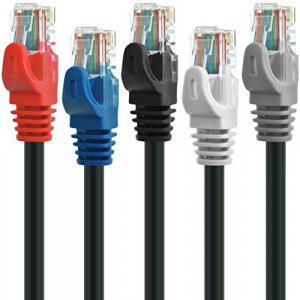 Mediabridge Ethernet Cable (5-Pack - 1 Foot) - Supports Cat6 / Cat5E / Cat5 Standards, 550Mhz, 10Gbps - Rj45 Computer Networking Cord - Multi-Color -