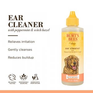 Burt'S Bees For Dogs Natural Ear Cleaner With Peppermint And Witch Hazel, 4Oz