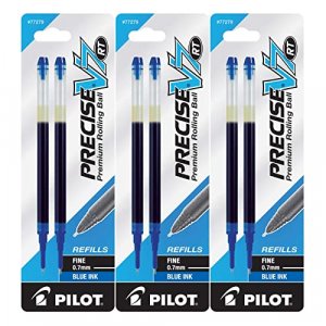 PILOT Pen 90029 Precise Varsity Pre-Filled Fountain Pens, Medium Point  Stainless Steel Nib, Black/Blue/Red/Pink/Green/Purple/Turquoise, 7-Pack  Pouch