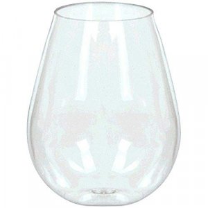 Amscan Plastic Wine Glasses, Clear, 5.5 oz - 32 count