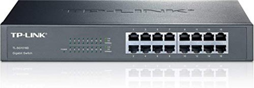 Tp-Link Tl-Sg1016D 10/100/1000Mbps 16-Port Gigabit 13-Inch Rackmountable Switch, 32Gbps Capacity